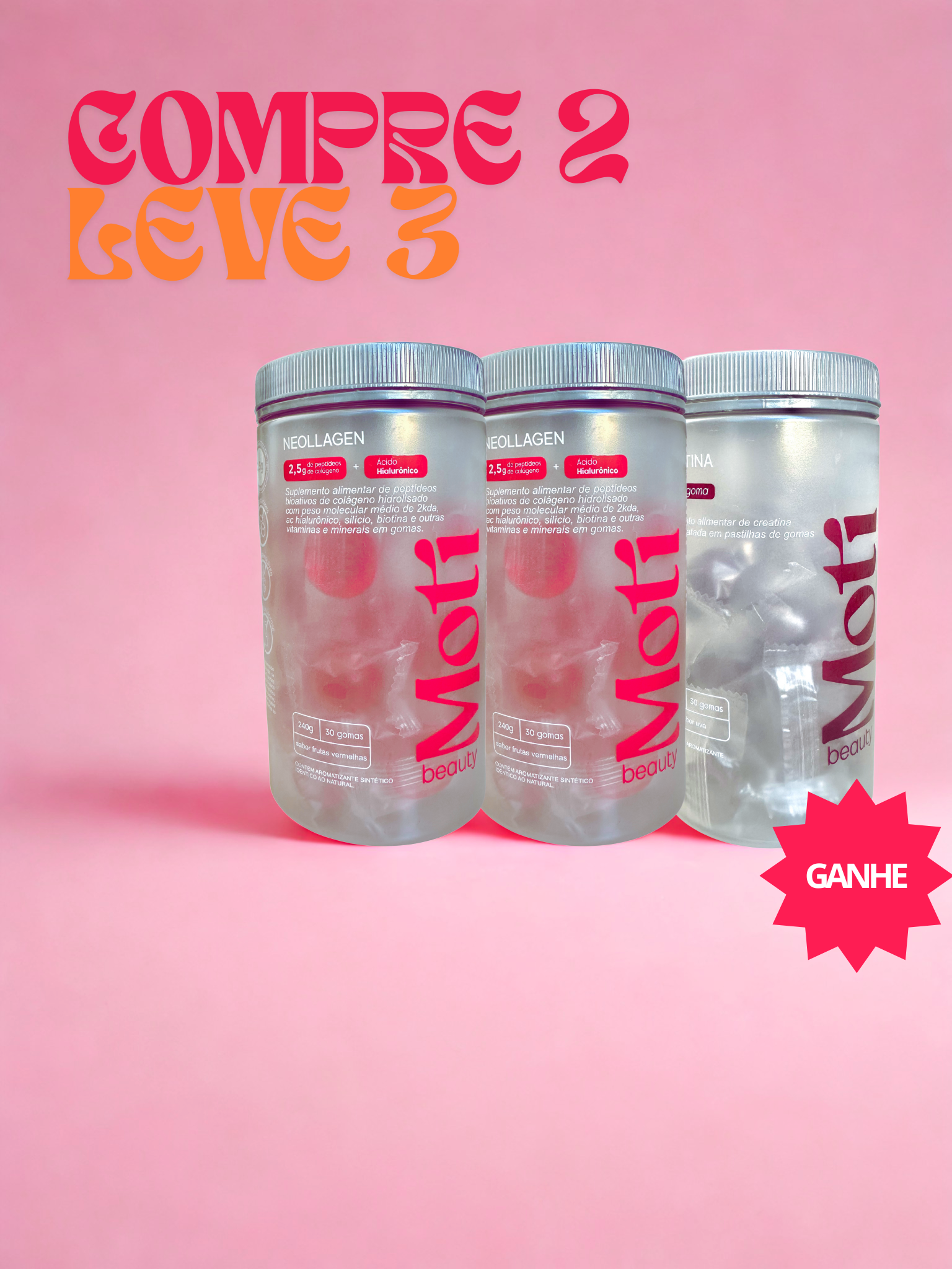 Combo 2 Neollagen + 1 Creatina Sabor Uva – Força e Beleza