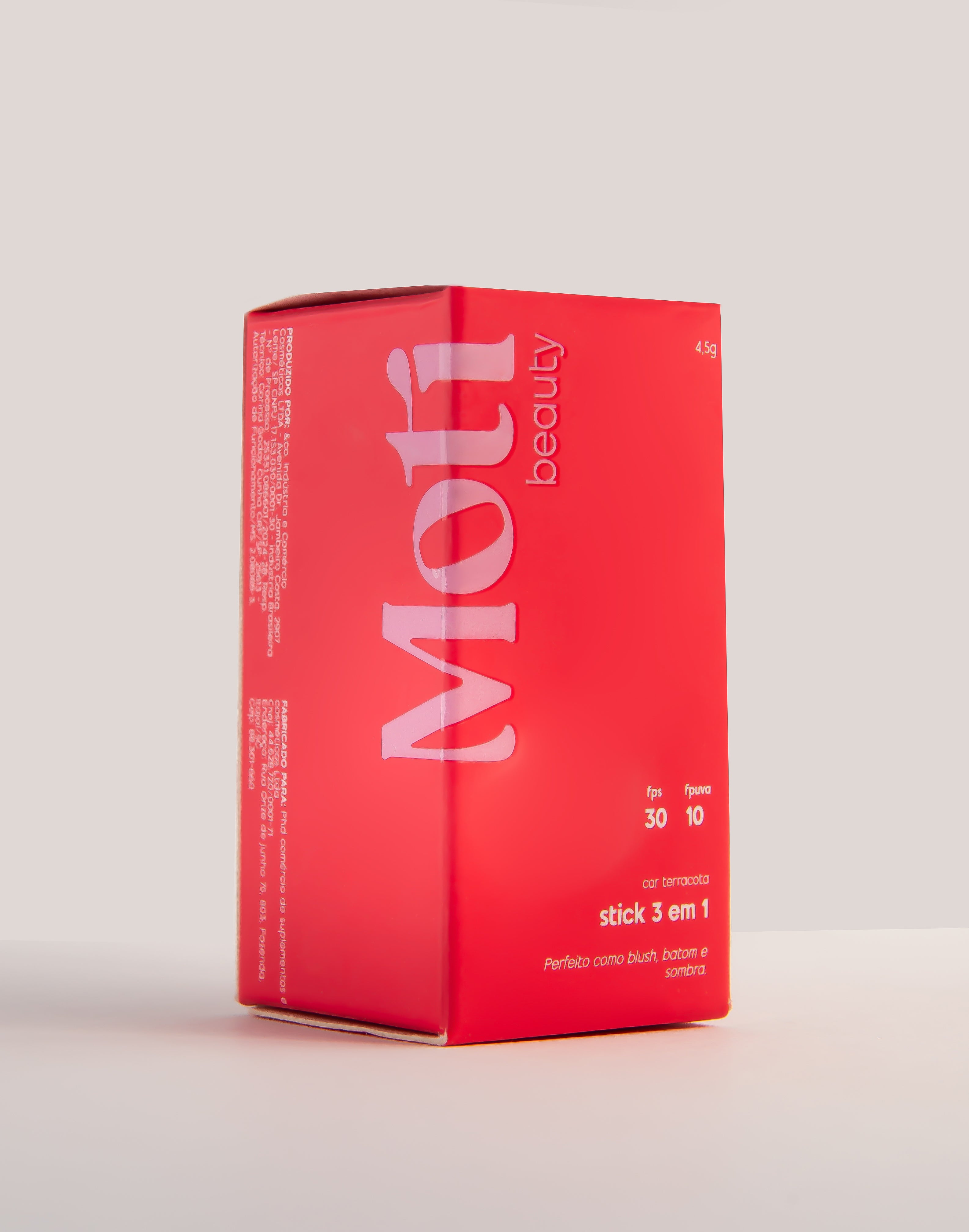 Stick Bastão 3 em 1: Blush, Batom e Sombra - Proteção FPS 30