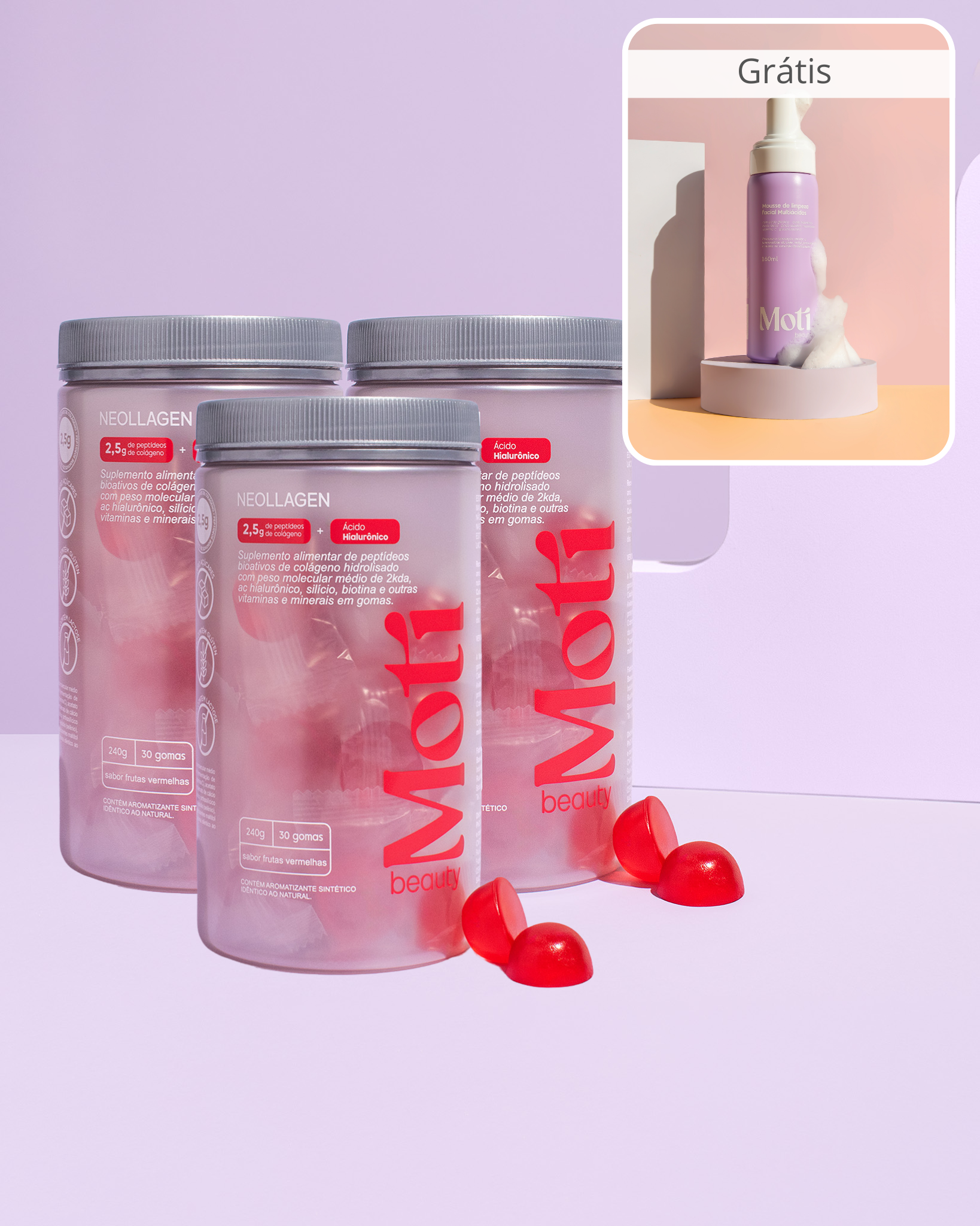 Kit Tratamento Neollagen 90 Dias + Mousse de Limpeza Grátis